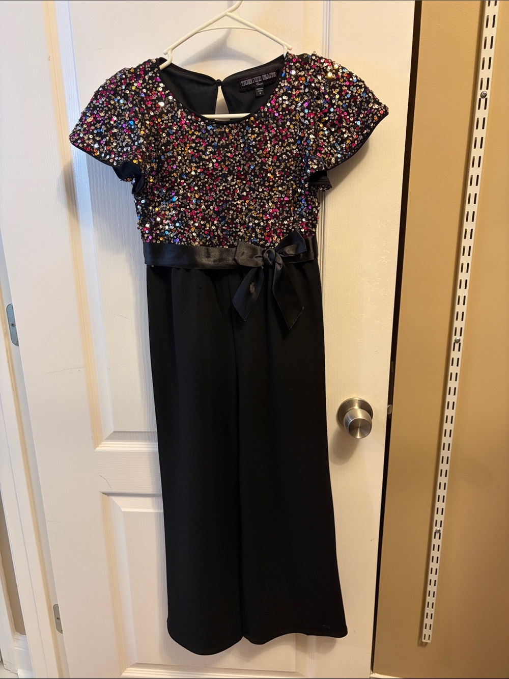Three Hearts Black Dress with Multicolor Sequin Bodice